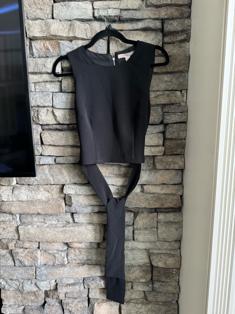 F21 Black Sleeveless Tie-Back Crop Top